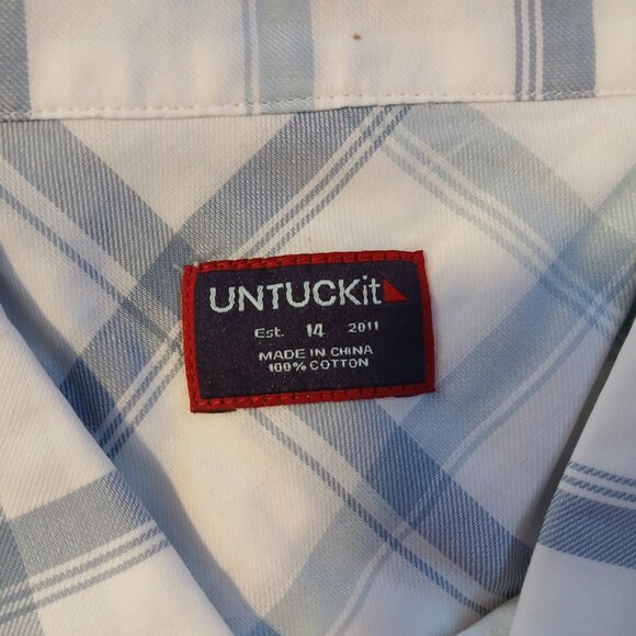 Untuckit Melini Women's Long Sleeve Blue and White Button Down Shirt SZ 14 NWT - Picture 8 of 10